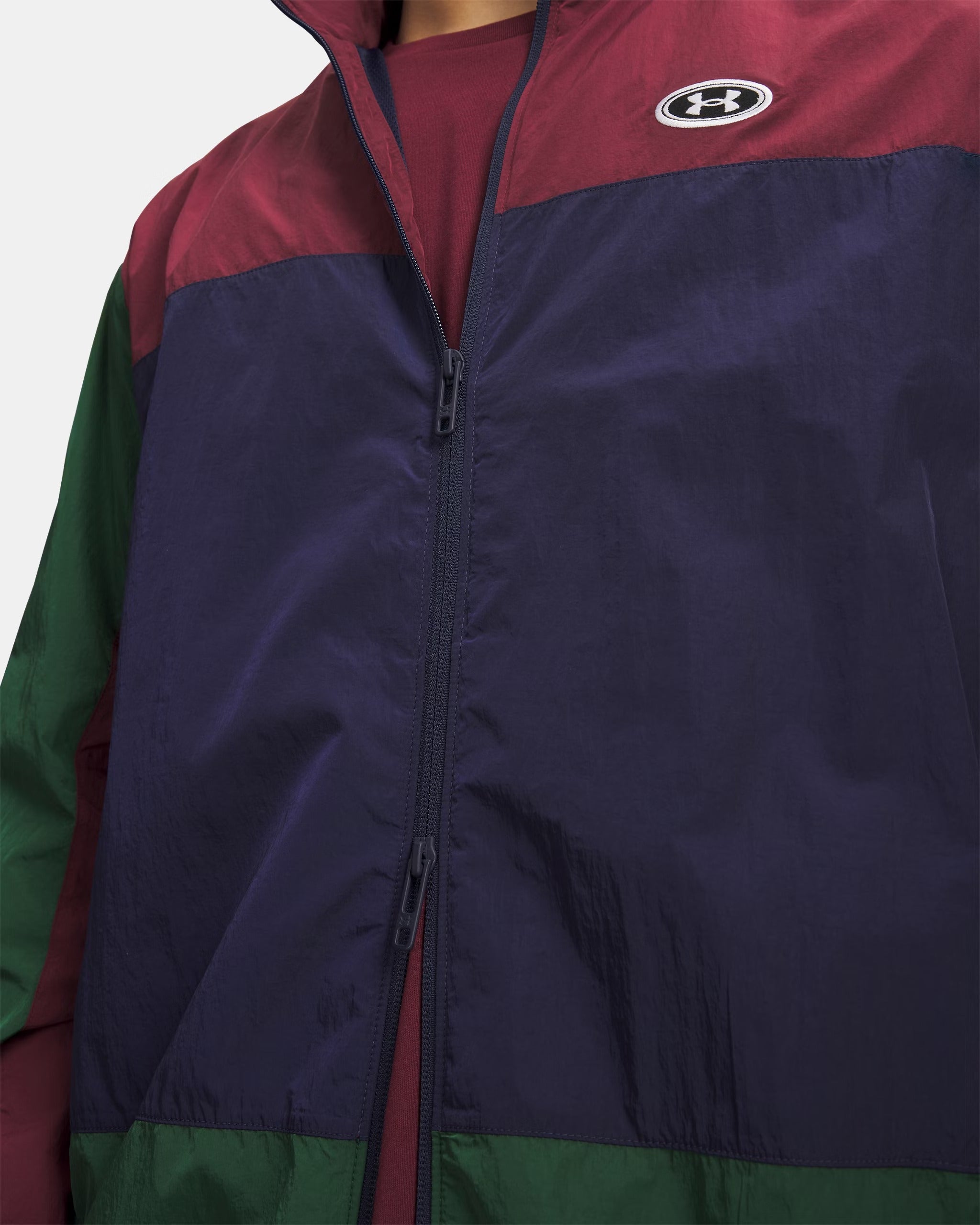 UNDER ARMOUR Felpa Uomo ICON WOVEN TRACK-Forest Green/Navy/White