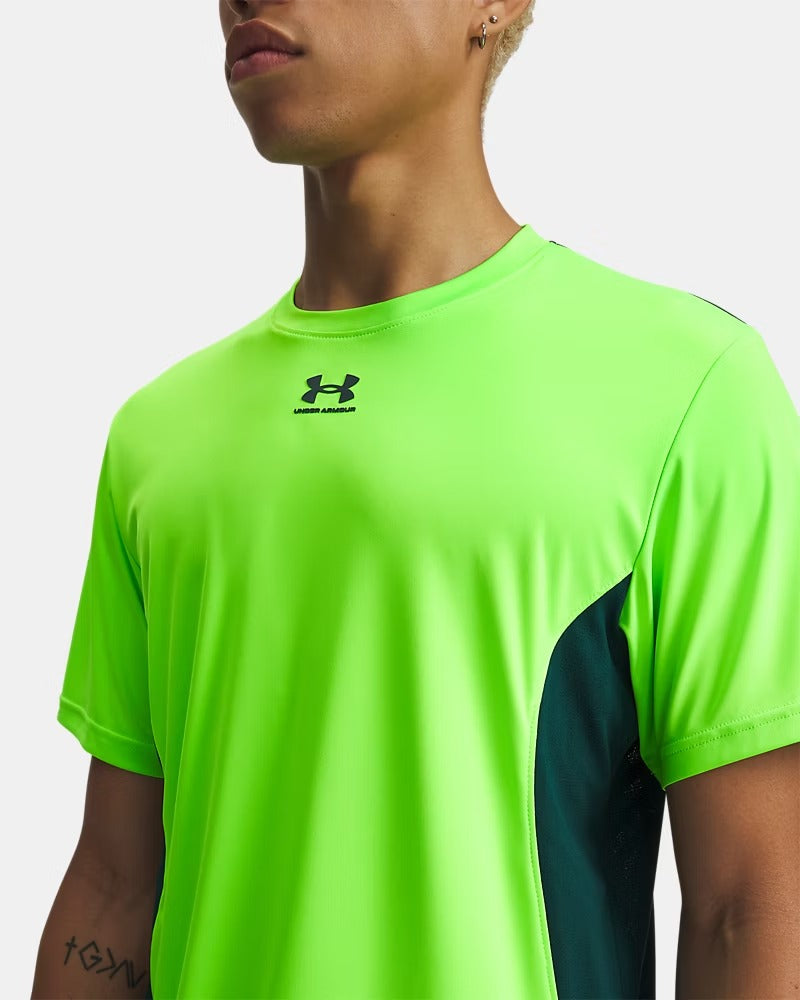 UNDER ARMOUR T-Shirt Uomo CHALLENGER PRO PRINTED-Hyper Green/Arden Green