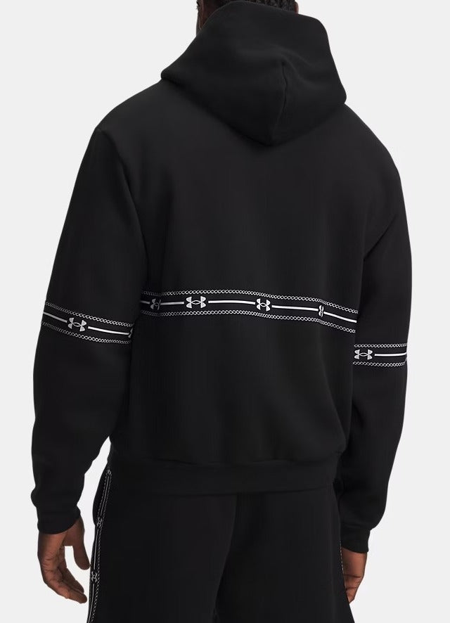 UNDER ARMOUR Felpa Uomo ICON FLEECE TAPED-Ultimate Black