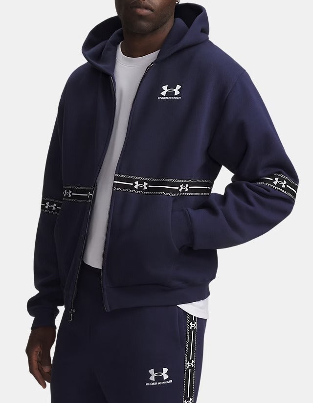 UNDER ARMOUR Felpa Uomo ICON FLEECE TAPED-Midnight Navy