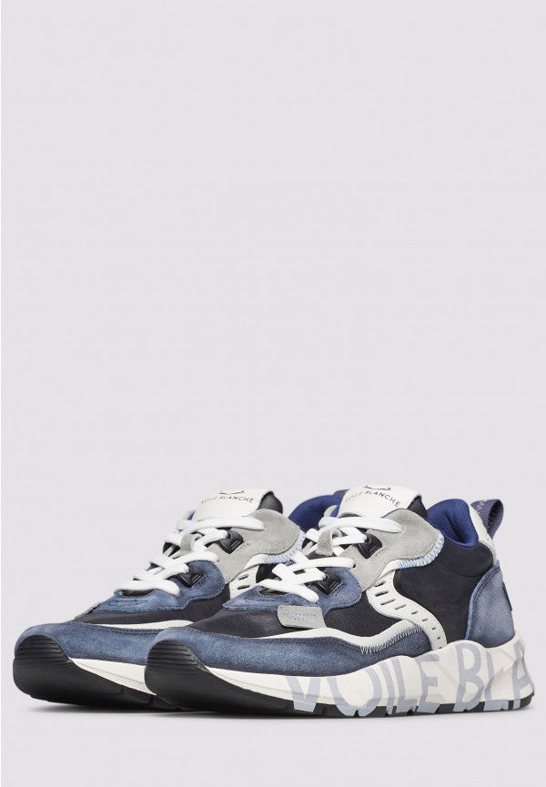 VOILE BLANCHE Sneaker Uomo Club01-Blu/Azzurro
