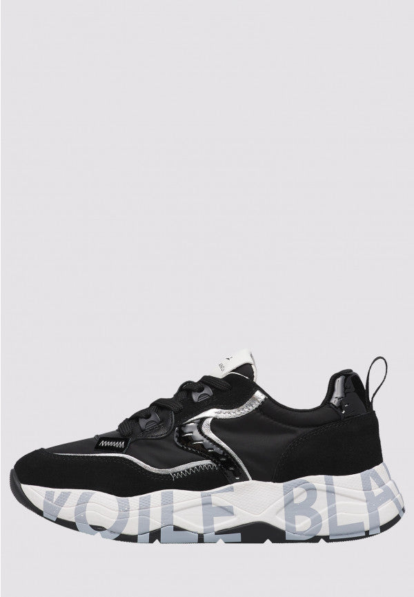 VOILE BLANCHE Sneaker Donna Club 105-Nero/Argento