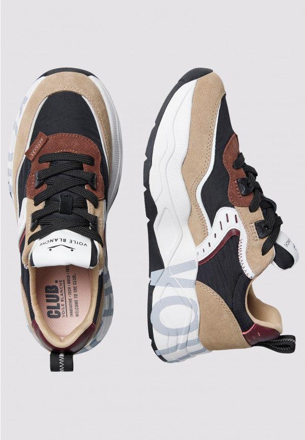 VOILE BLANCHE Sneaker Donna Club 105-Beige/Nero