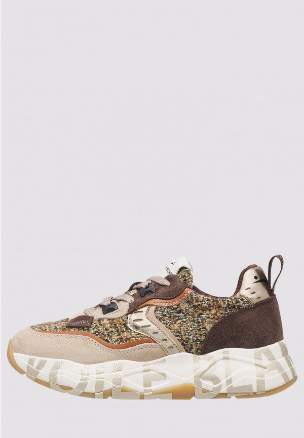 VOILE BLANCHE Sneaker Donna Club 105-Beige/Marrone