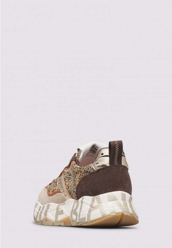 VOILE BLANCHE Sneaker Donna Club 105-Beige/Marrone