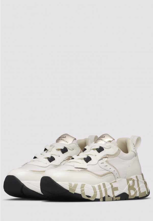 VOILE BLANCHE Sneaker Donna Club 105-Bianco/Platino