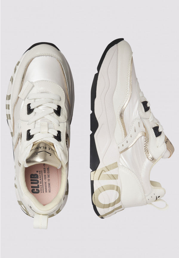 VOILE BLANCHE Sneaker Donna Club 105-Bianco/Platino