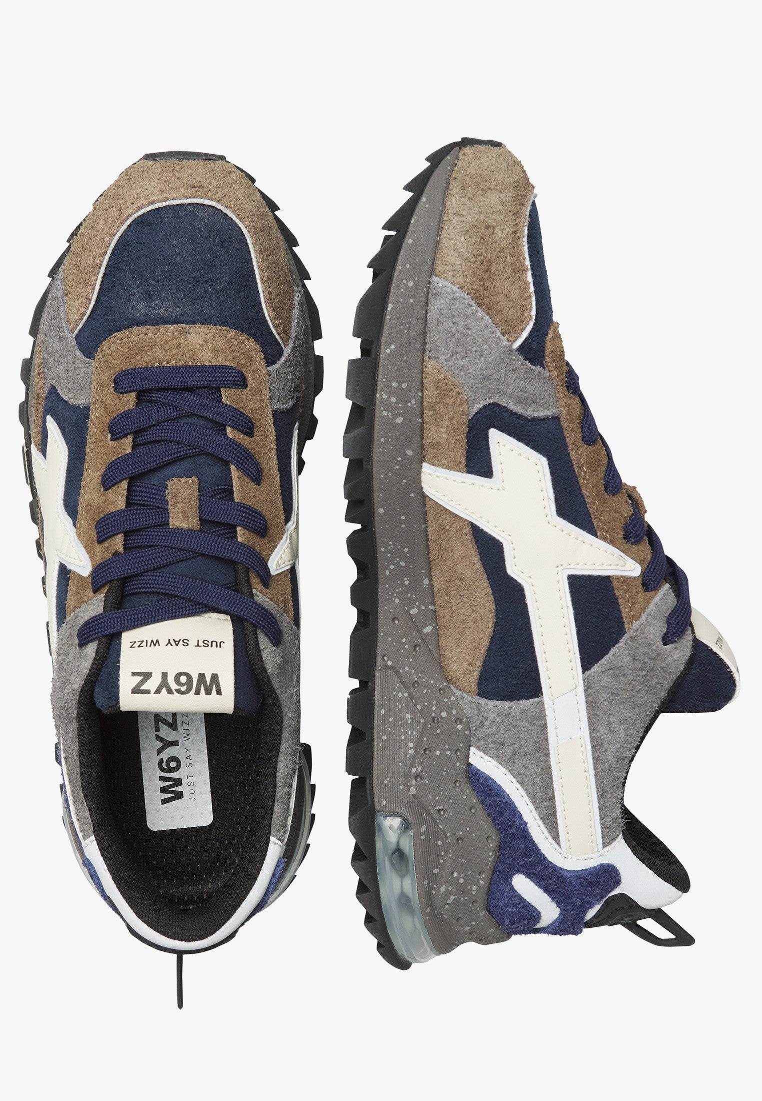 W6YZ Sneaker Uomo Breeze 3-M-Marrone/Navy/Bianco