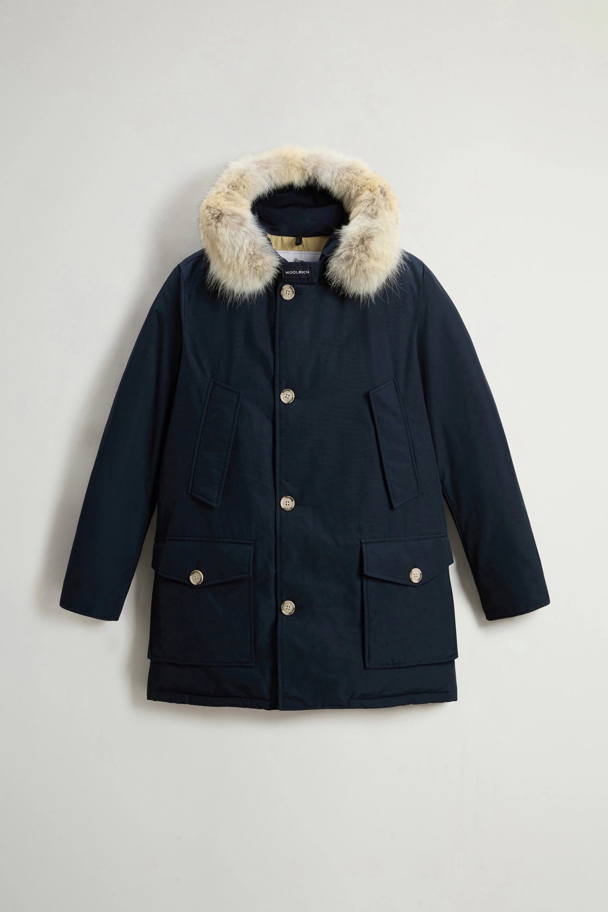 WOOLRICH Parka Uomo ARCTIC DETACHABLE FUR PARKA-Melton Blue