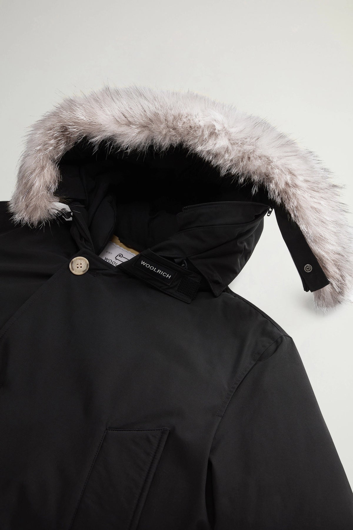 WOOLRICH Parka Uomo ARCTIC DETACHABLE FUR ANORAK-Black