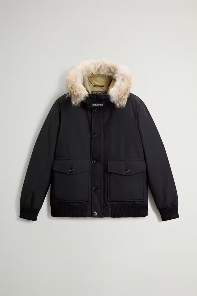WOOLRICH Bomber Uomo POLAR DETACHABLE FUR-Black