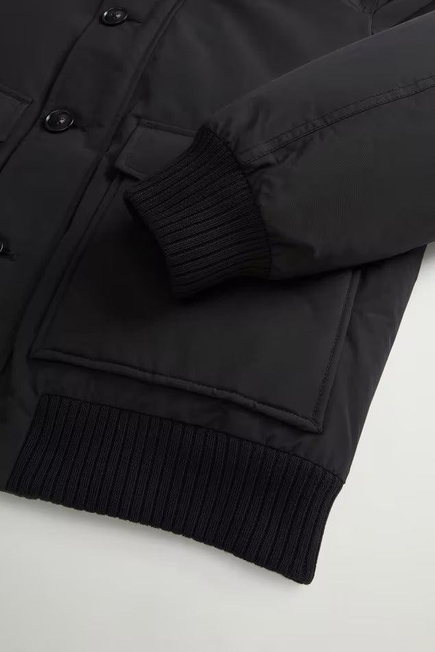 WOOLRICH Bomber Uomo POLAR DETACHABLE FUR-Black