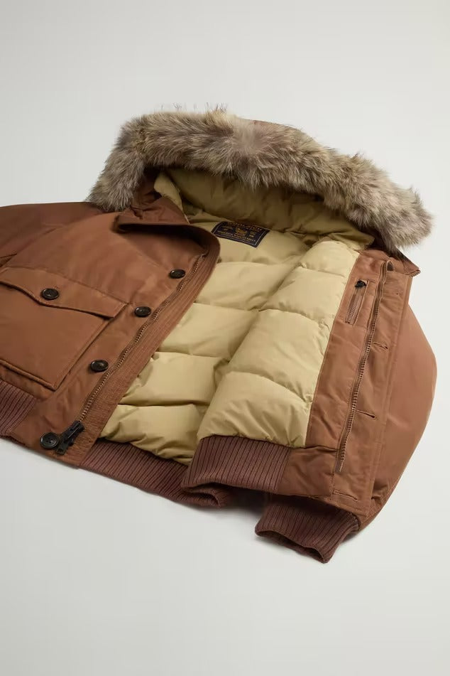 WOOLRICH Bomber Uomo POLAR DETACHABLE FUR-Bison
