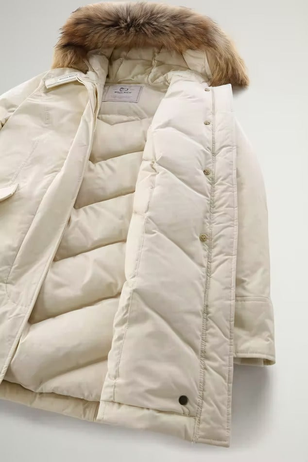 WOOLRICH Parka Donna LUXURY ARCTIC RACCOON-Milky Cream