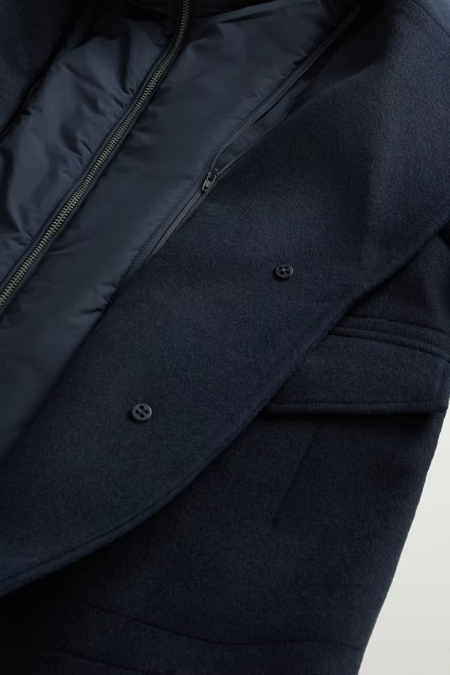 WOOLRICH Caban Donna MELTON WOOL 2 in 1-Melton Blue
