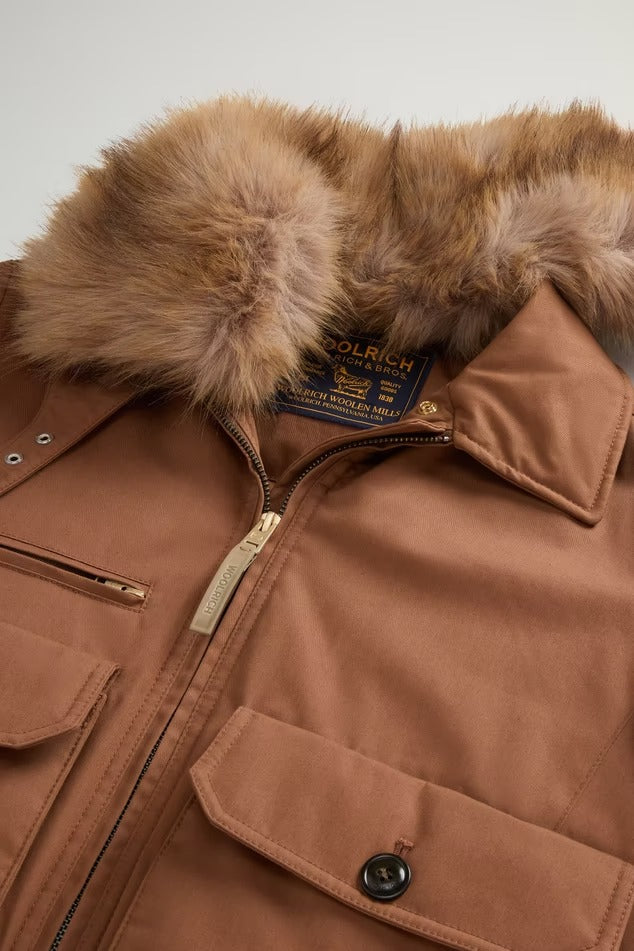 WOOLRICH Bonber Donna BEST COTTON FAUX FUR-Bison