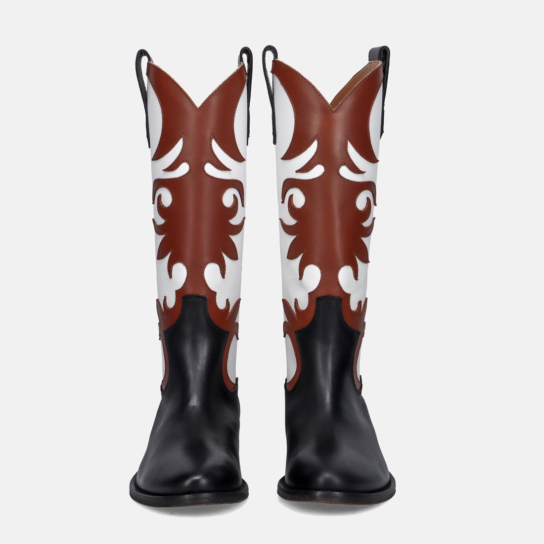 VIA ROMA 15 Texano Malibu 3941 Black White Leather