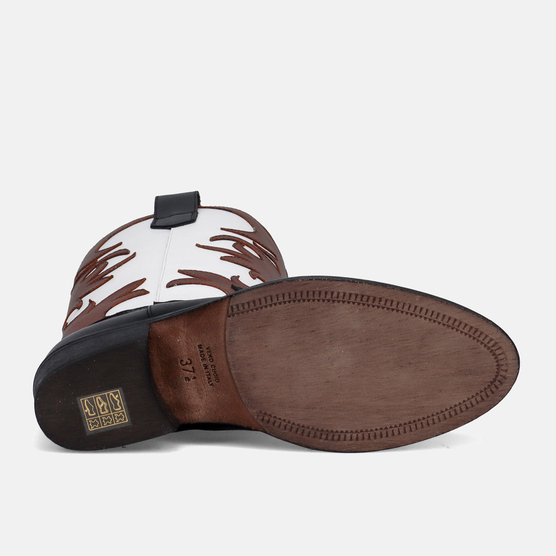 VIA ROMA 15 Texano Malibu 3941 Black White Leather