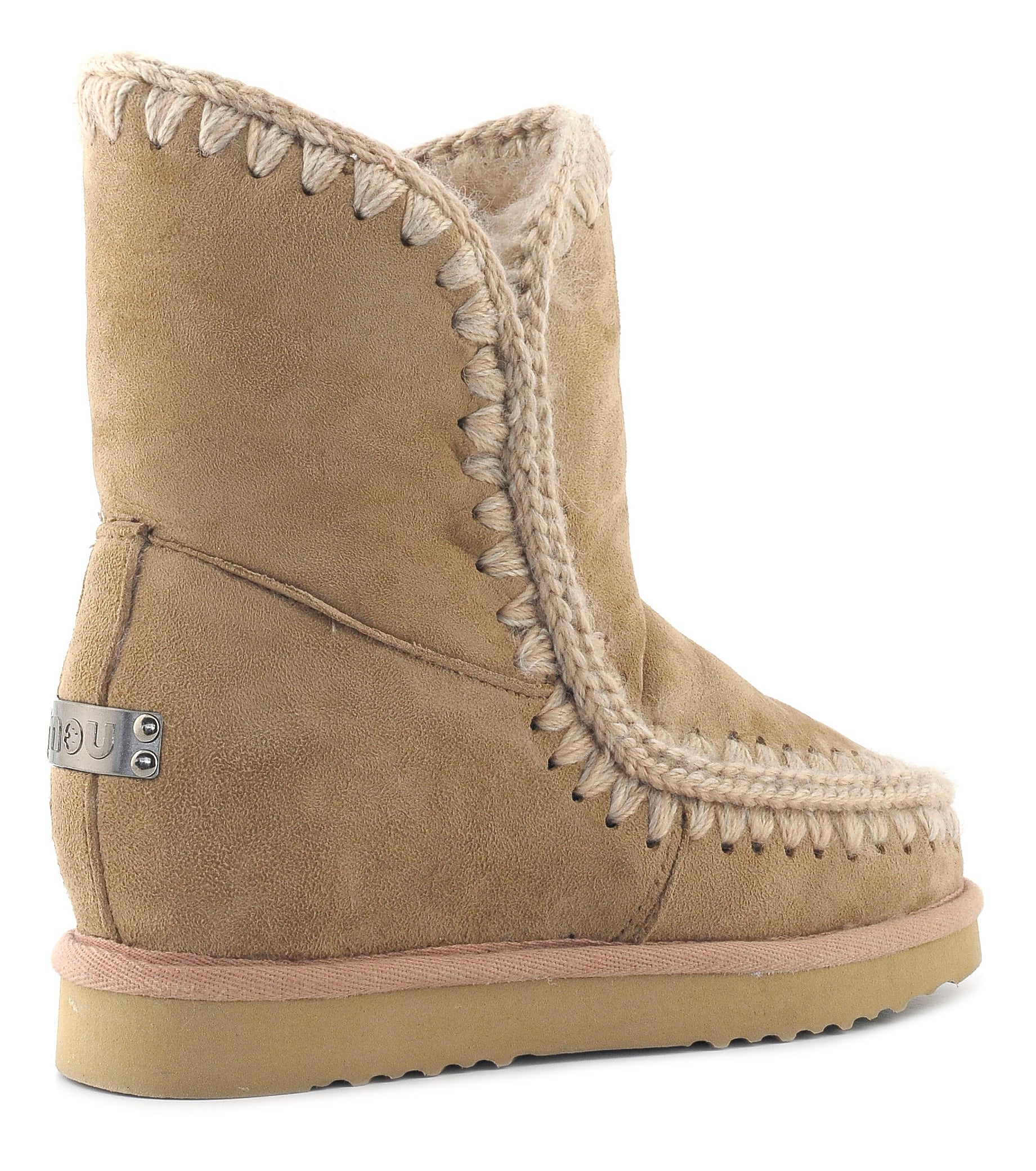 MOU Women's Ankle Boot Eskimo Inner Wedge Short Camel