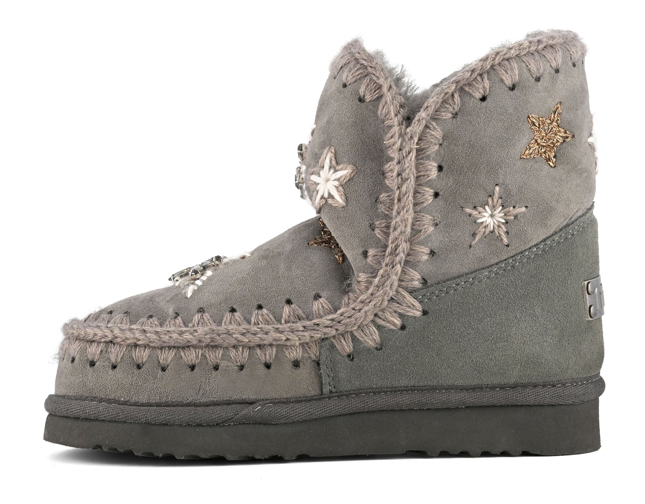 MOU Stivaletto Donna Eskimo Wool Stars&Rhinestones Charcoal