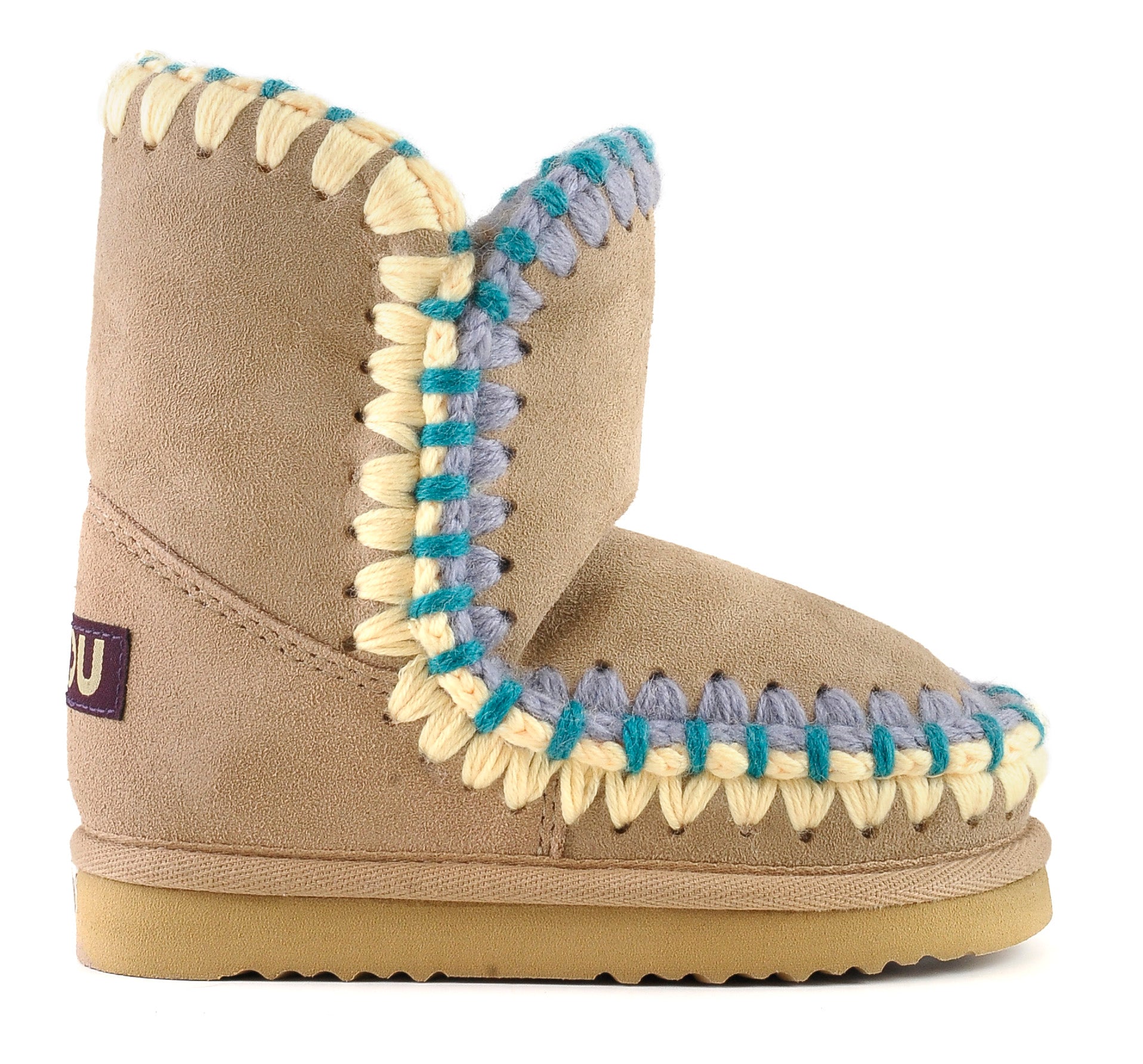 MOU Stivaletto Bambino Unisex Eskimo Kid Overstiching Camel
