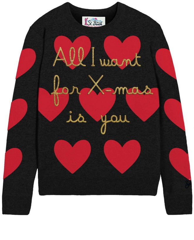 Maglione Donna New Queen All I Want Blk