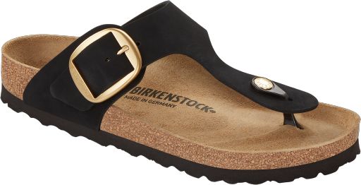 Birkenstock Gizeh Big Buckle black, Nubuck Leather