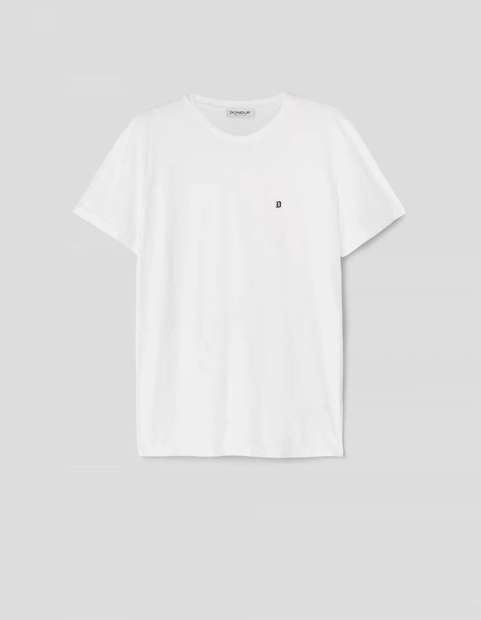 Dondup T-Shirt Uomo Fiammato-Bianco