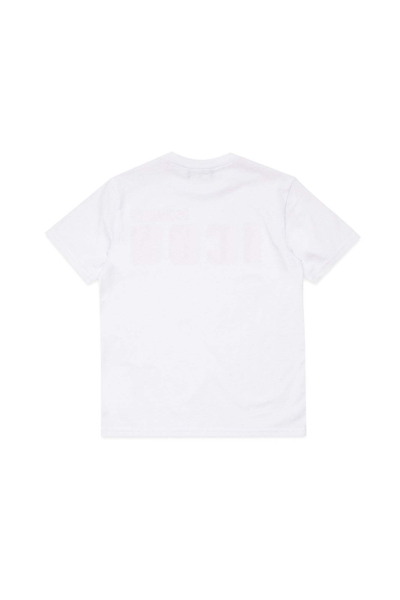 DSQUARED2-T-Shirt Unisex Bambino Icon-Bianco Rosa Fluo
