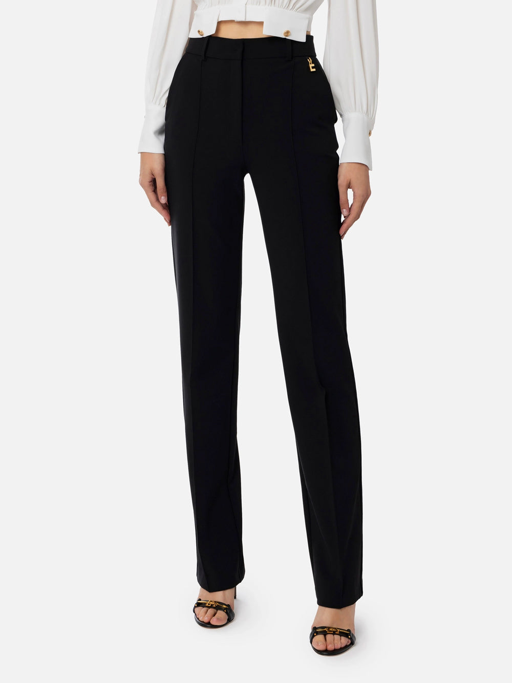 ELISABETTA FRANCHI Pantalone Dritto Charm-Nero