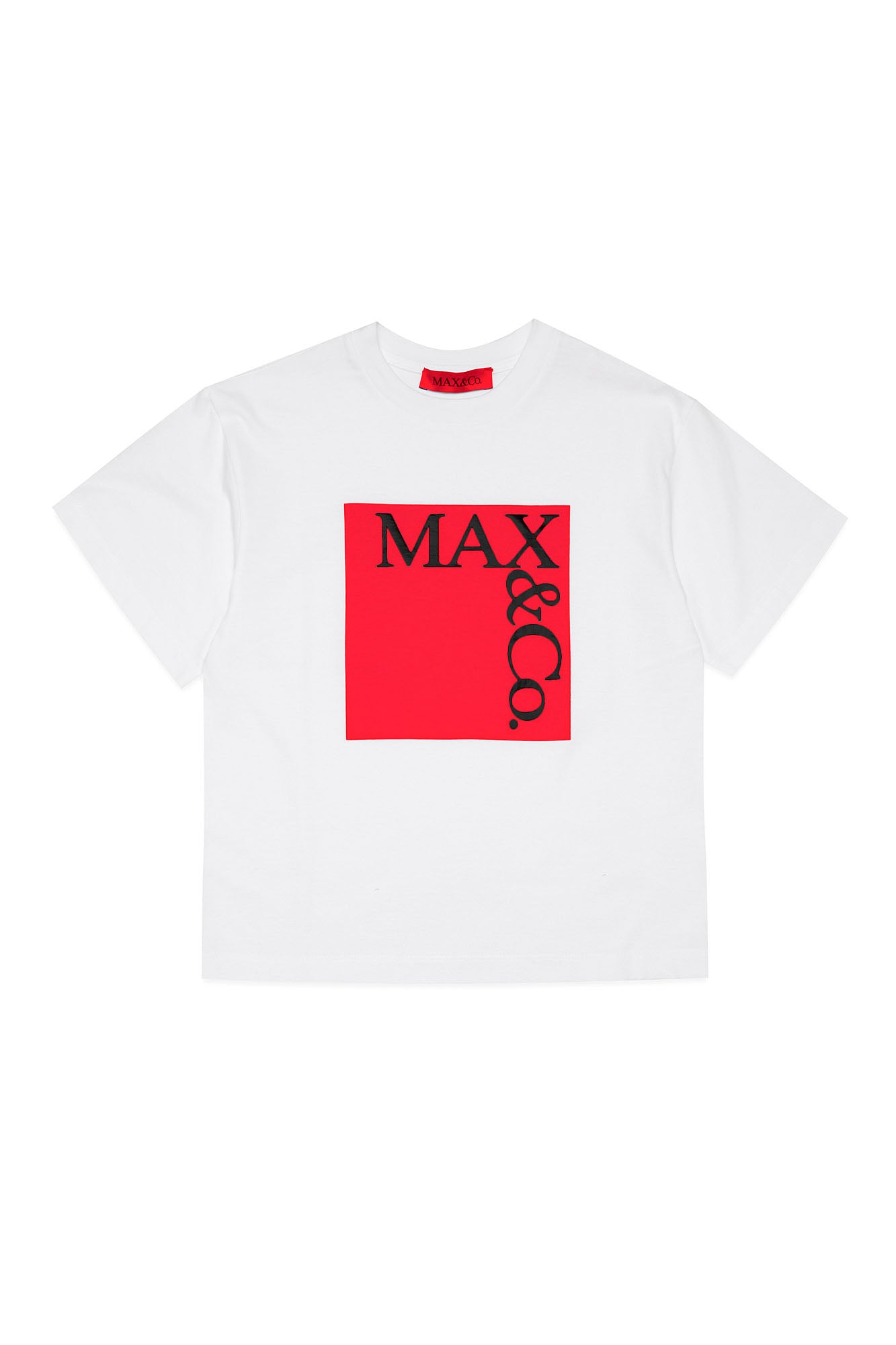MAX&CO KIDS-T-Shirt Bambina Logo-Bianco Rosso