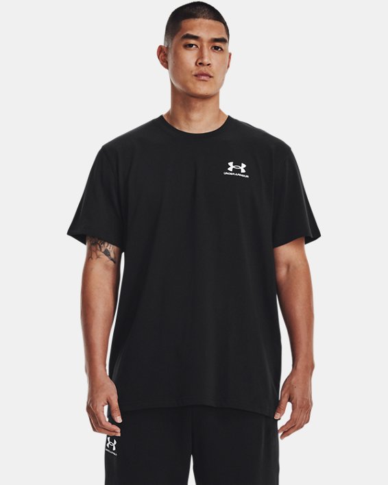 Under Armour T-Shirt Uomo Logo Embroidered Heavyweight-Black