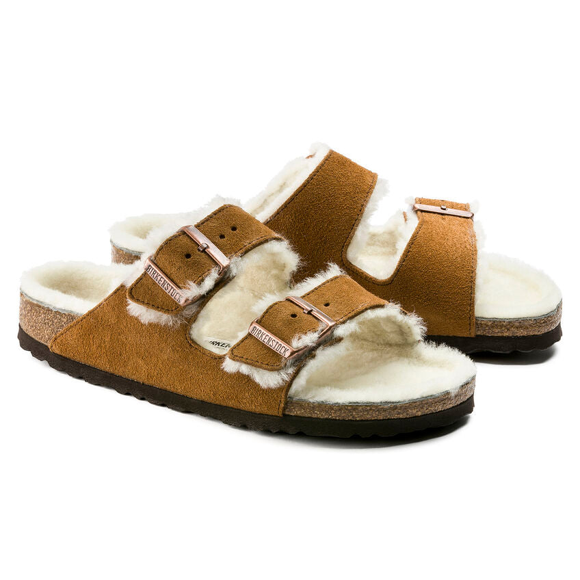 Birkenstock Women's Slipper Arizona Shearling Suede Mink