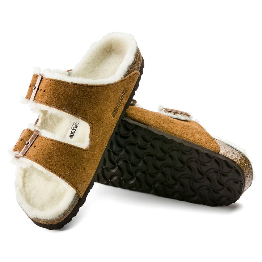 Birkenstock Women's Slipper Arizona Shearling Suede Mink