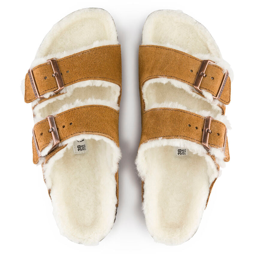Birkenstock Women's Slipper Arizona Shearling Suede Mink