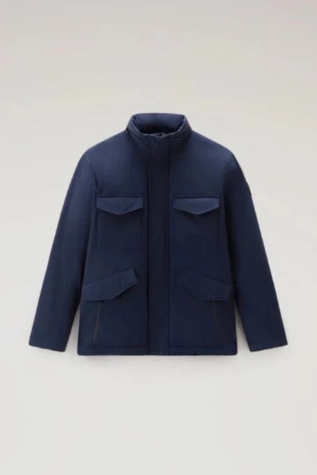 WOOLRICH Men's Softshell Field Jacket WOOU0793 ​​Blue Melton