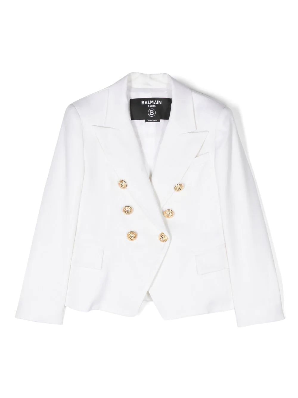 Balmain Kids Blazer doppiopetto bianco