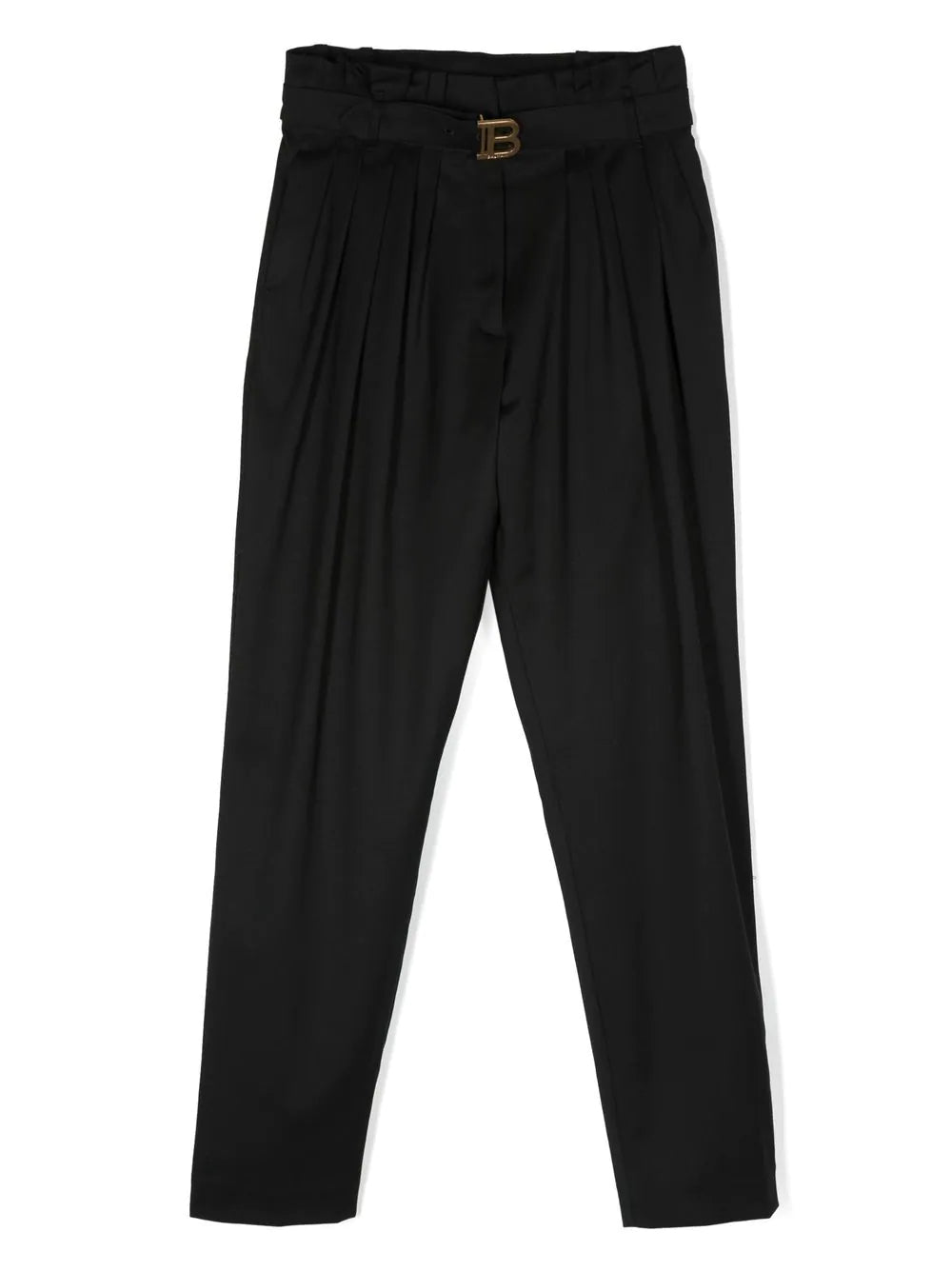 Balmain Kids Pantaloni neri con pieghe