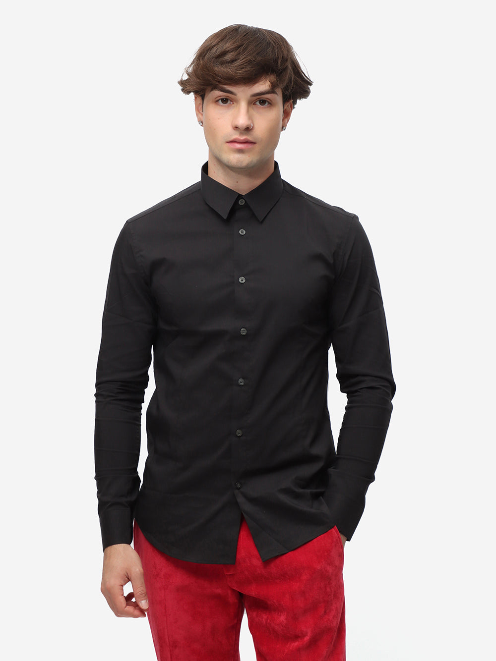 DANIELE ALESSANDRINI Black Basic Shirt