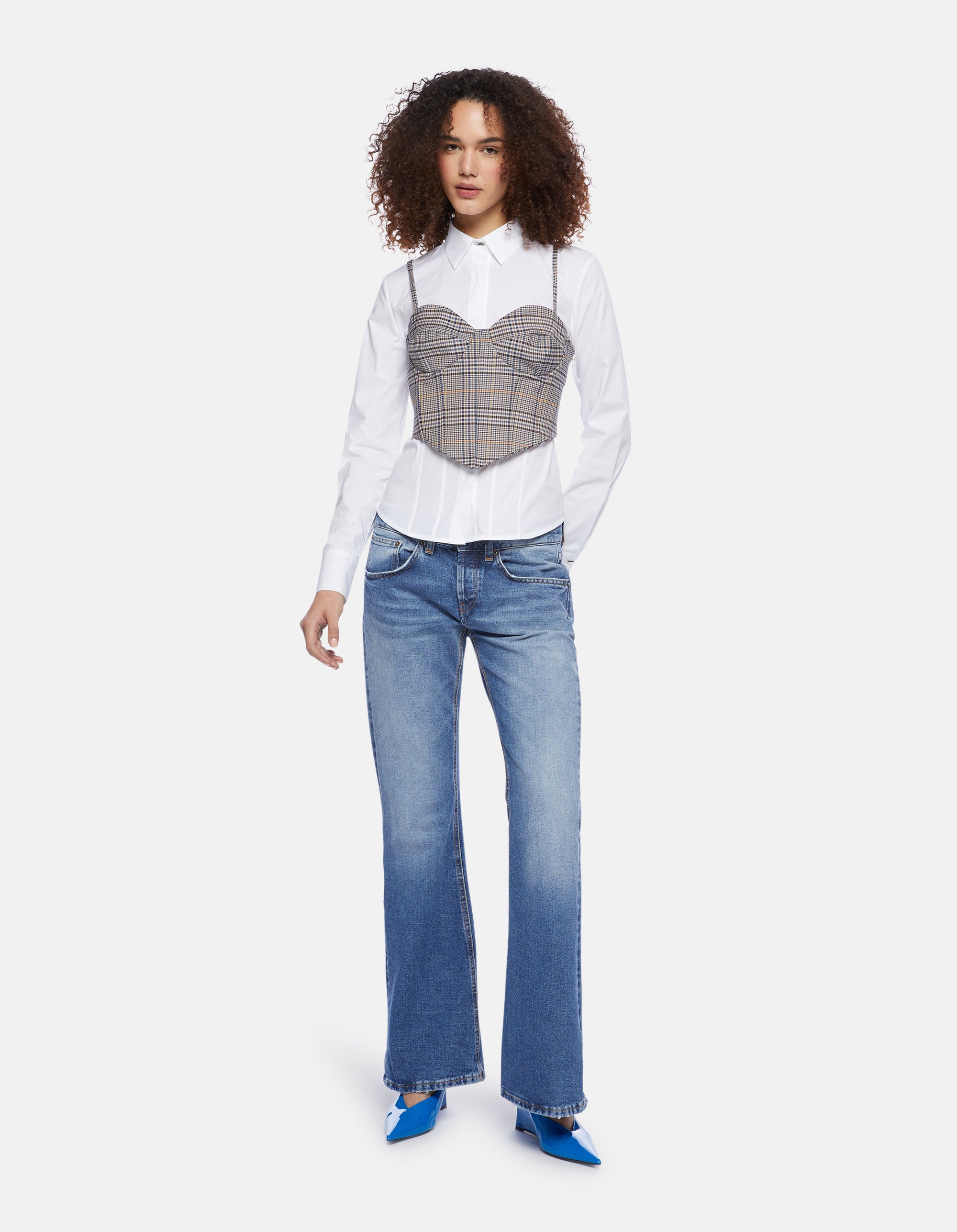 Dondup Camicia Donna DC314PS0012DXXX Bianco