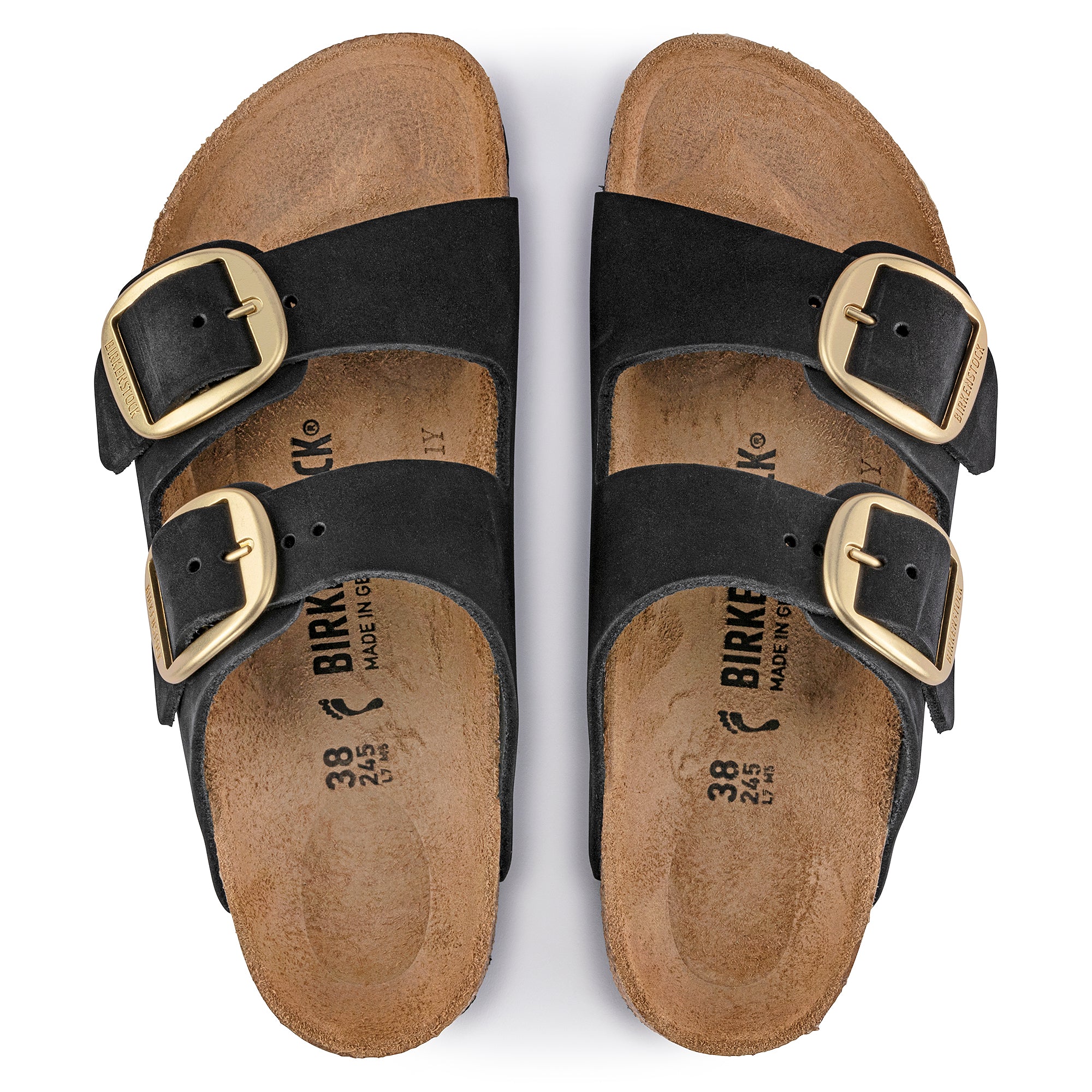 Birkenstock Ciabatta Donna Arizona Big Buckle Nabuk-Black