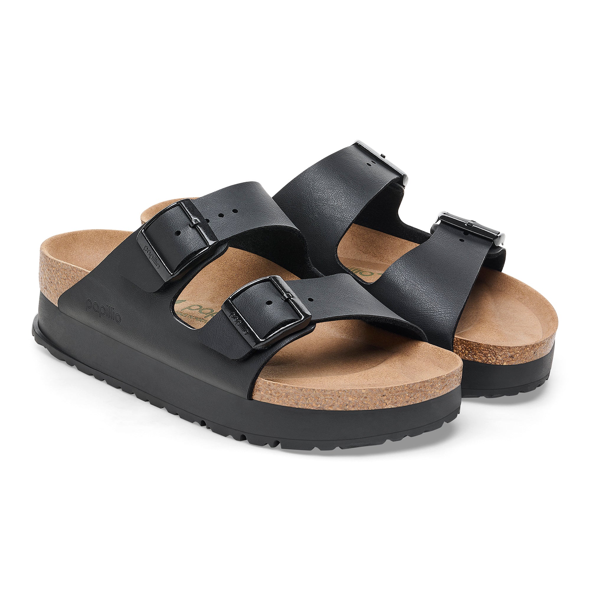 Birkenstock Ciabatta Donna Arizona Platform VEG Birko Flor-Black