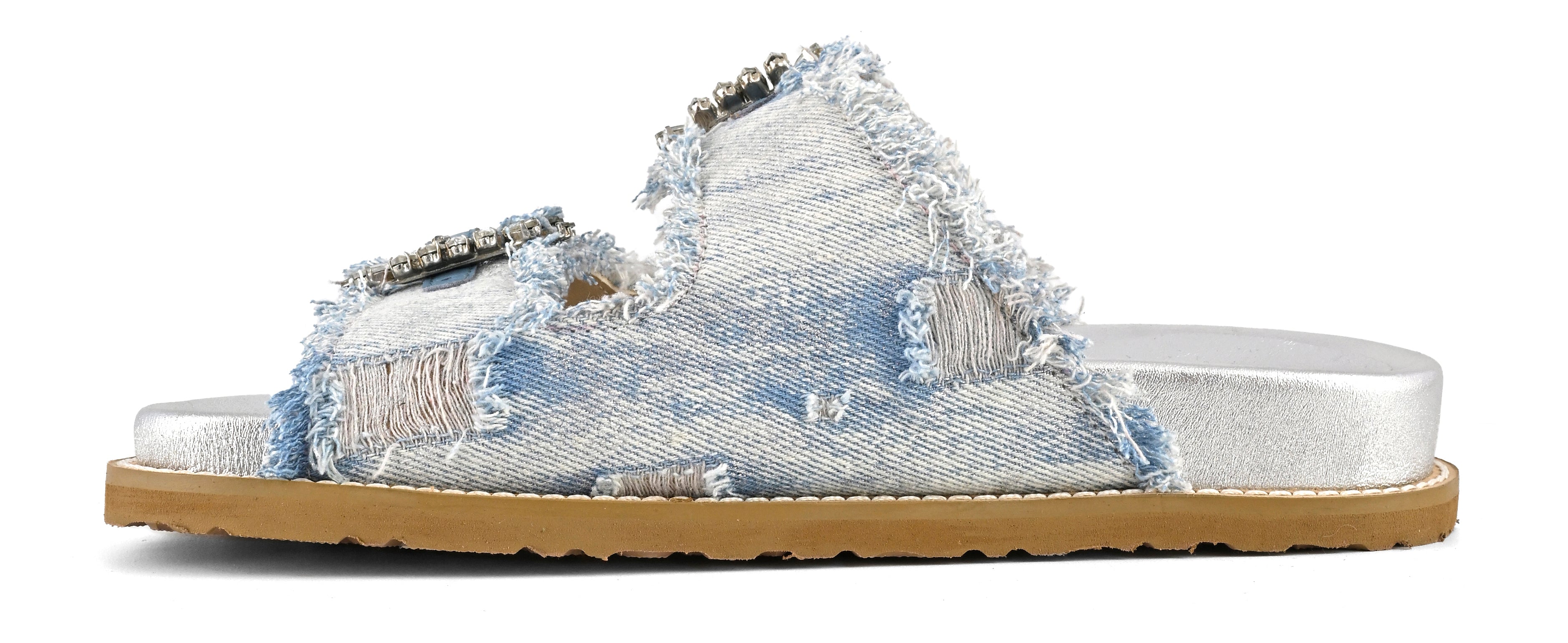 CORAL BLUE Sandalo Donna Gioiello Denim-White