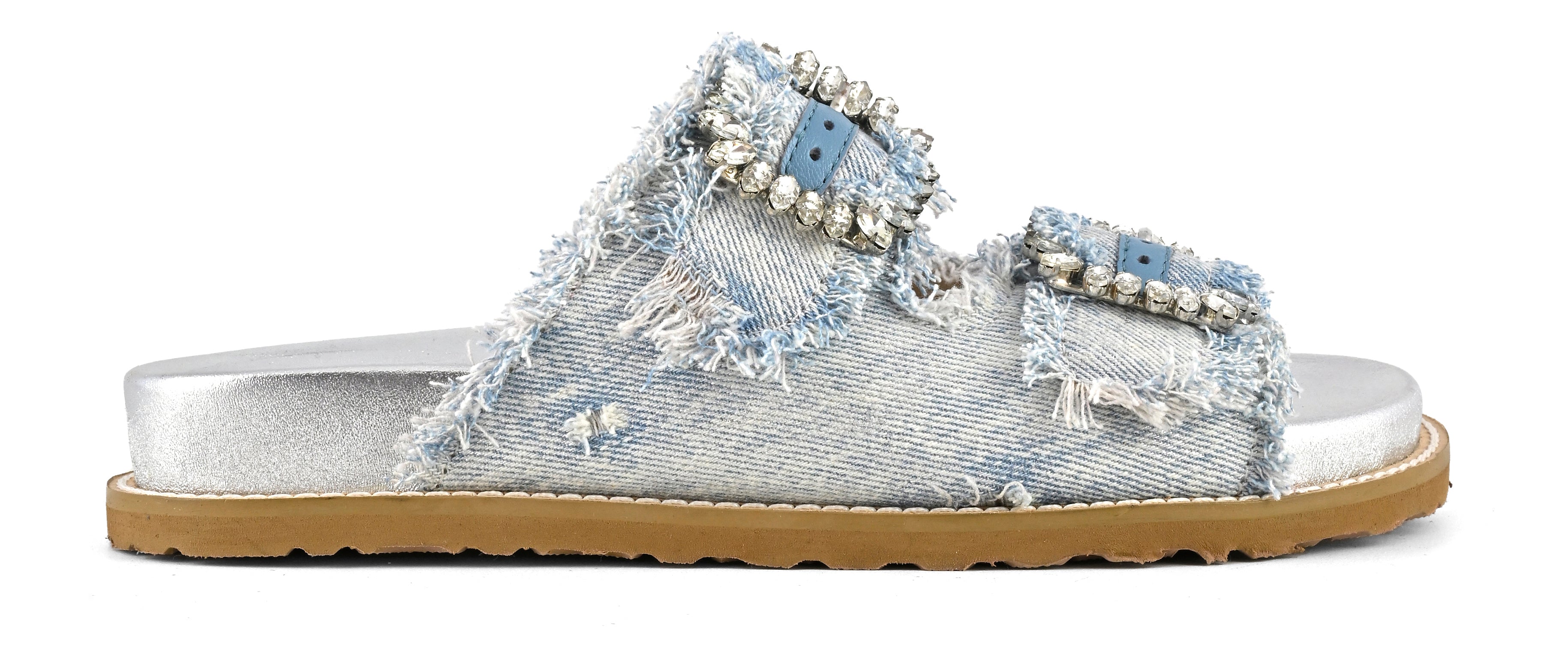 CORAL BLUE Sandalo Donna Gioiello Denim-White