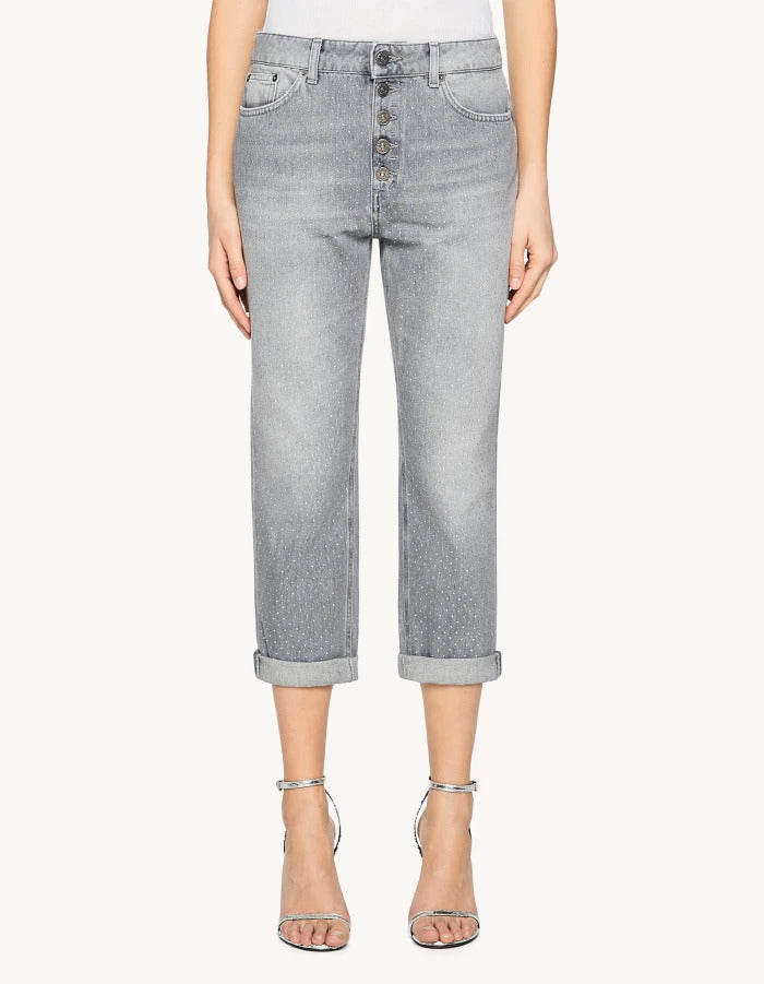 Dondup Pantalone Donna Koons Gioiello-Grigio Topo
