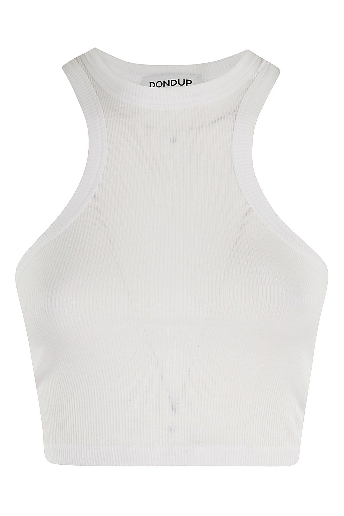 Dondup Top Donna Crop Costine-Bianco