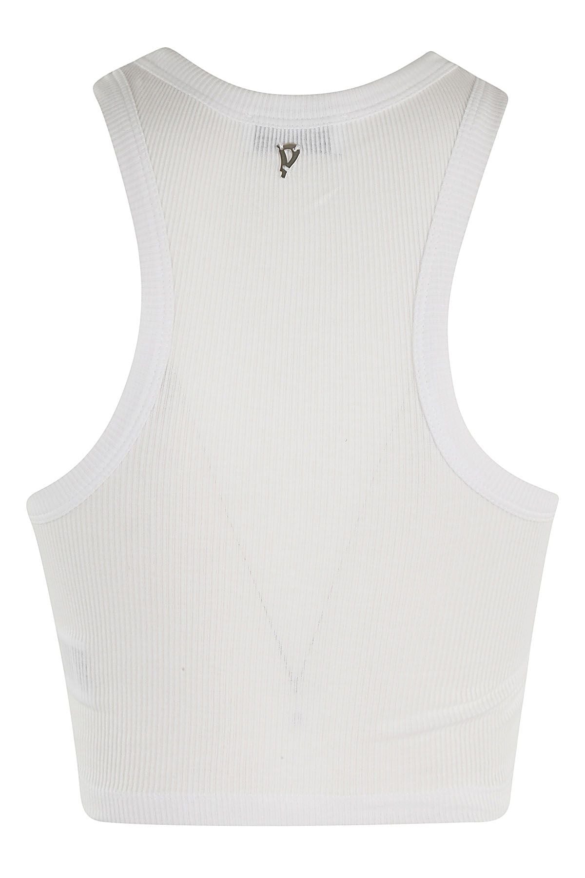 Dondup Top Donna Crop Costine-Bianco