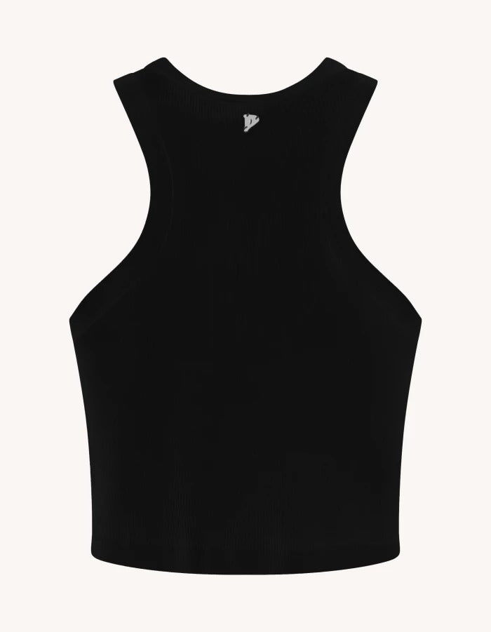 Dondup Top Donna Crop Costine-Nero