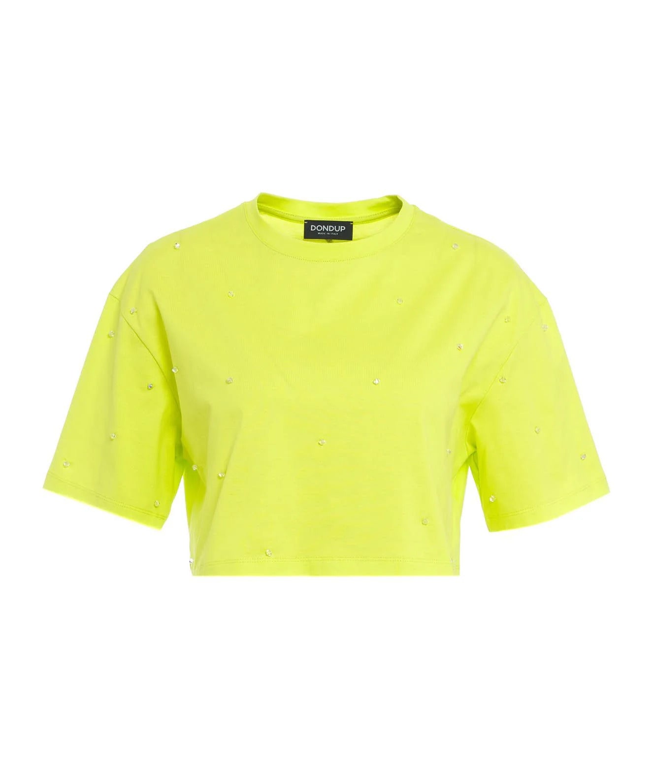 Dondup T-Shirt Donna Crop Luce-Giallo