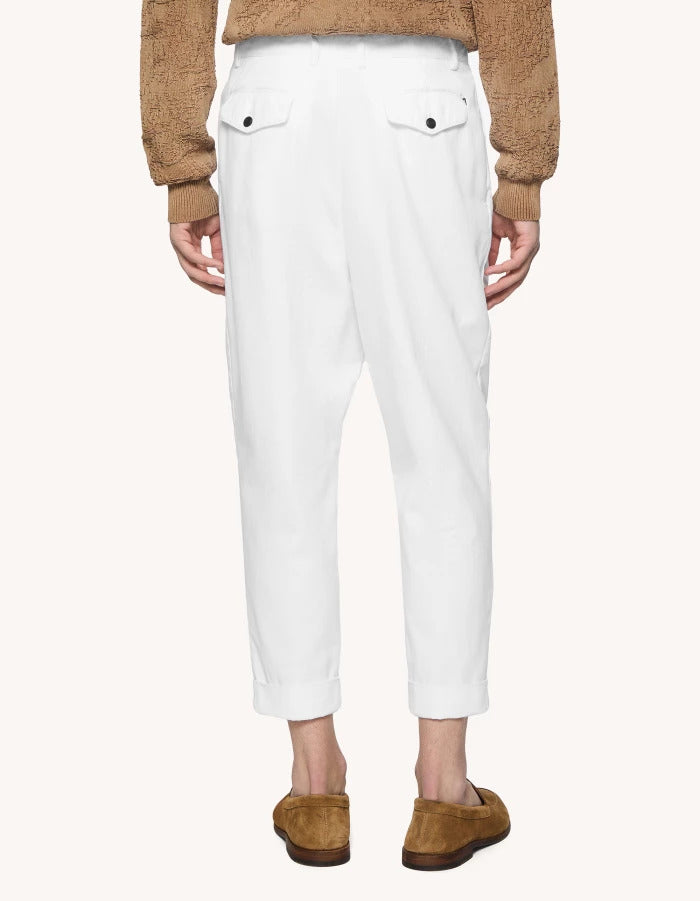 Dondup Pantaloni Uomo Adam-Bianco
